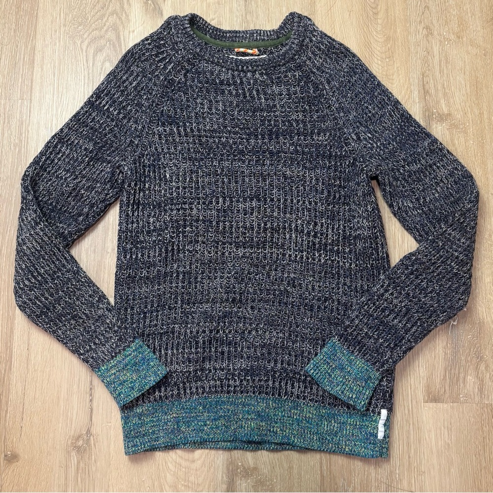 Anthropologie Koto Navy Knit Crewneck Sweater Medium 100% Cotton